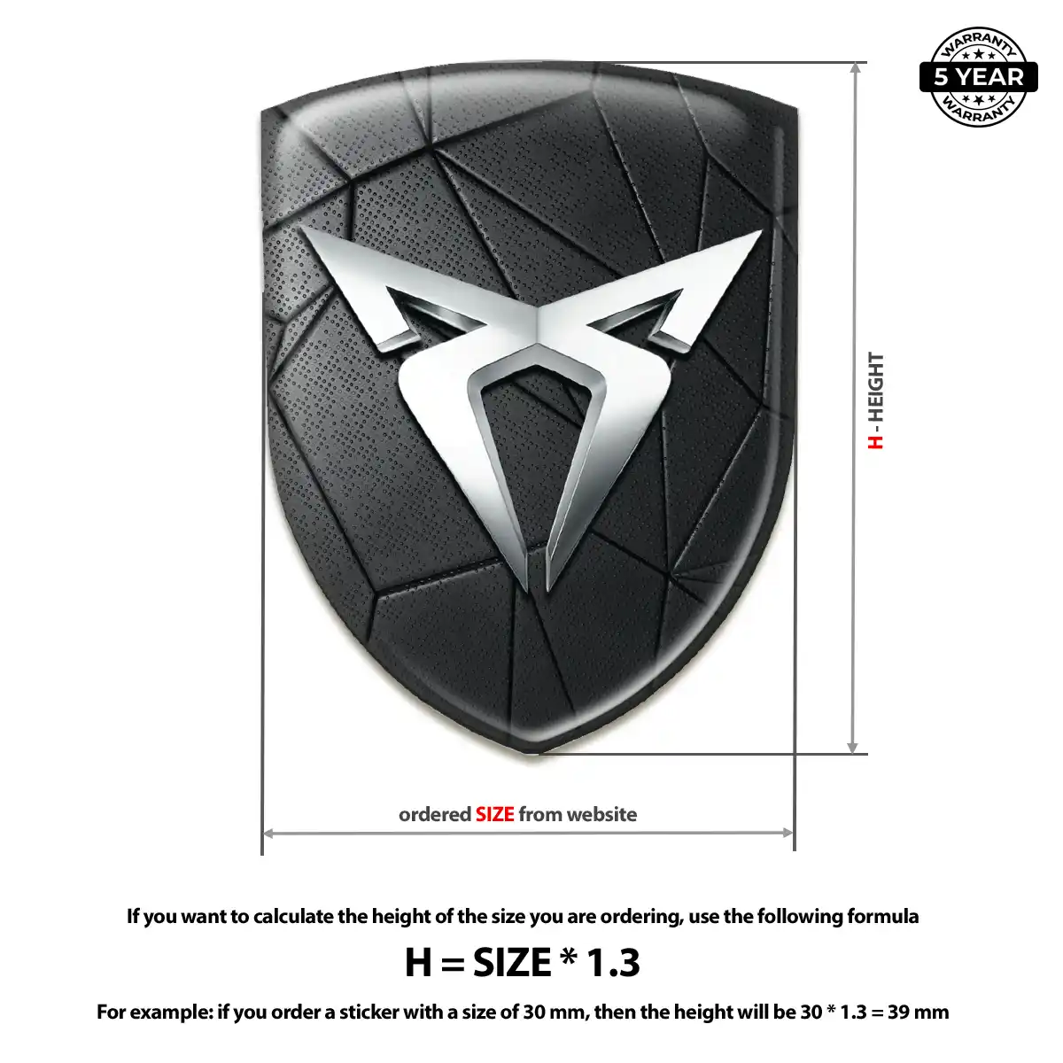 Cupra Domed Emblem Sleek Style