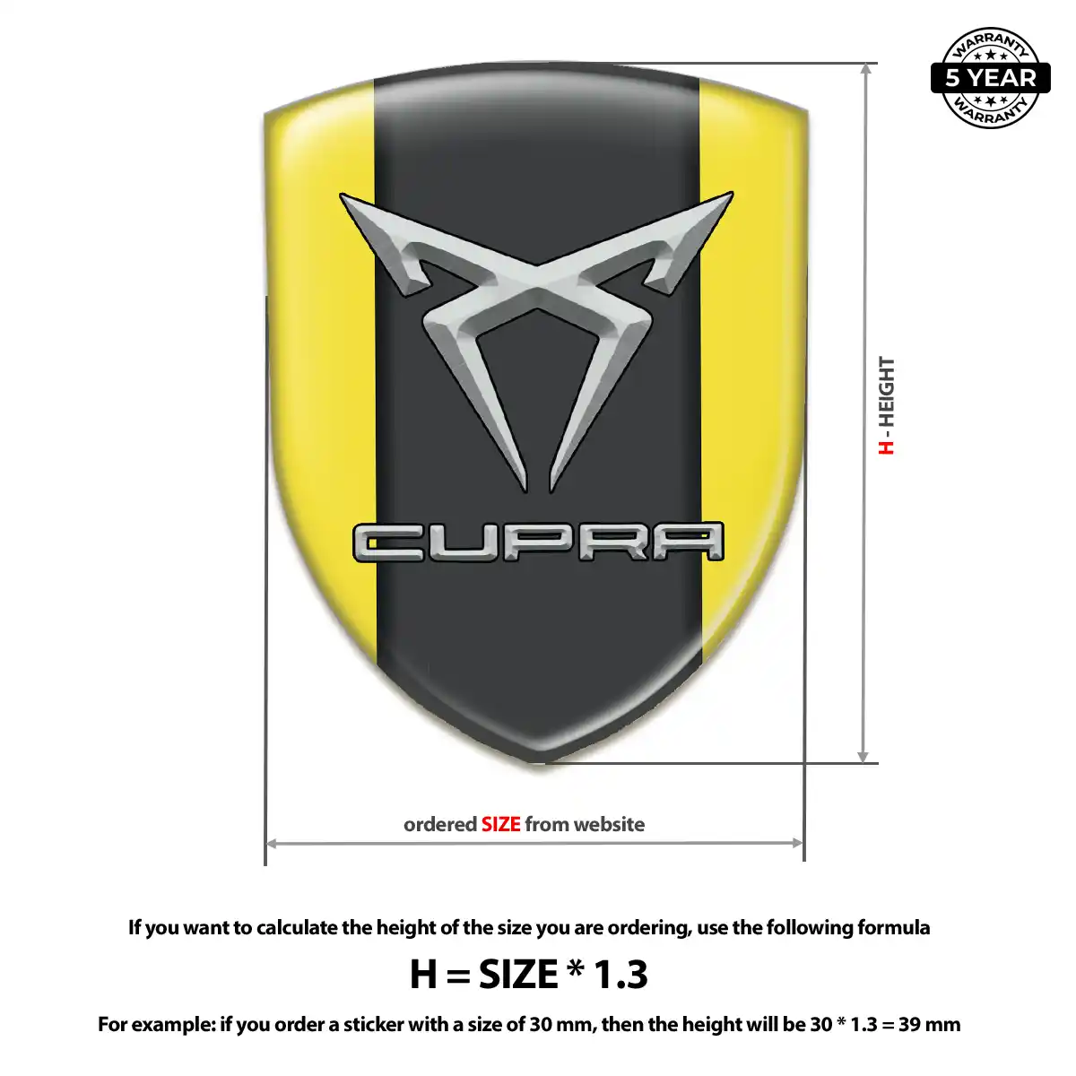 Cupra Domed Logo Decal Elite Finish