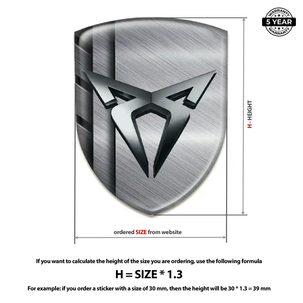 Cupra Domed Logo Decal Prime Quality