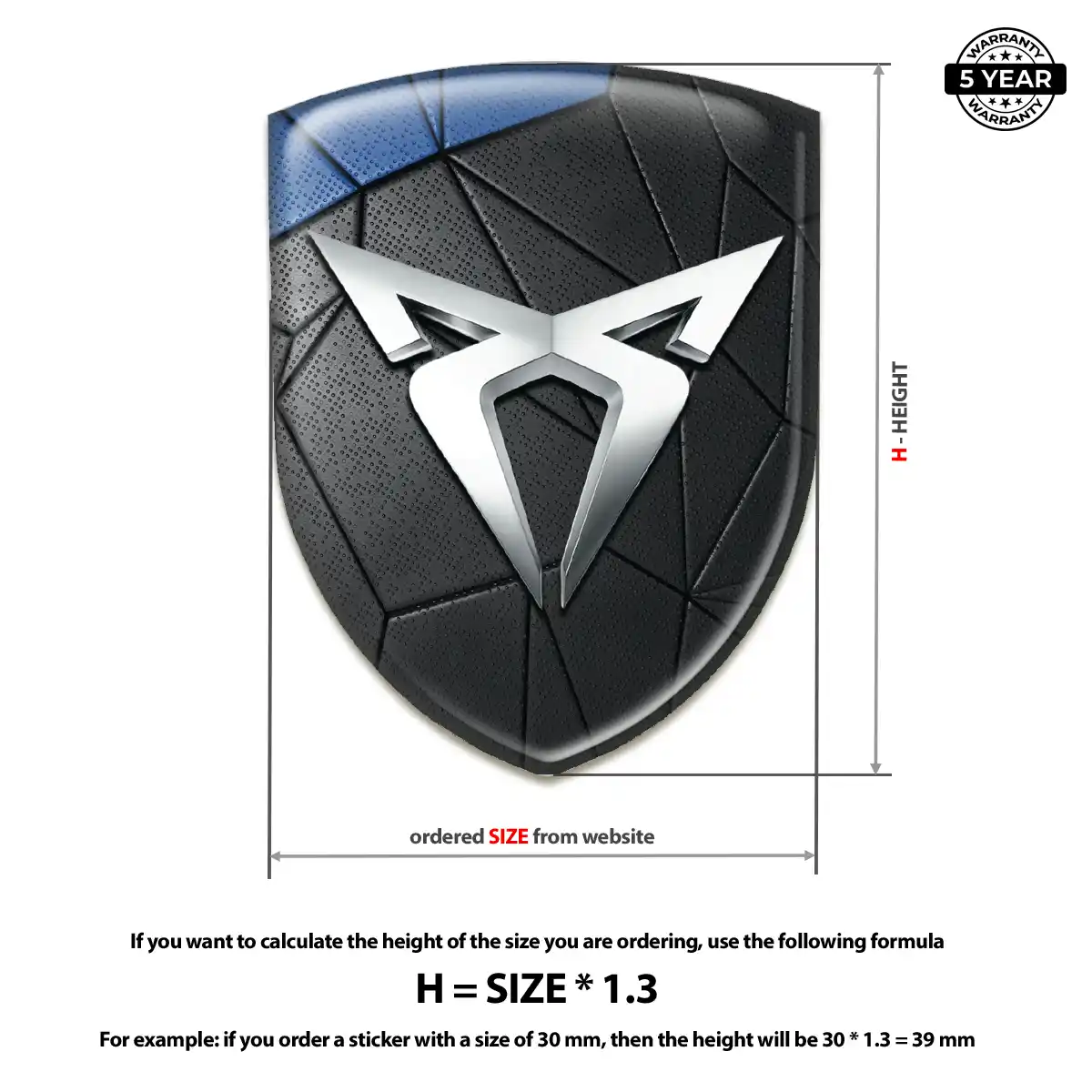 Cupra Domed Logo Sticker Prime Quality