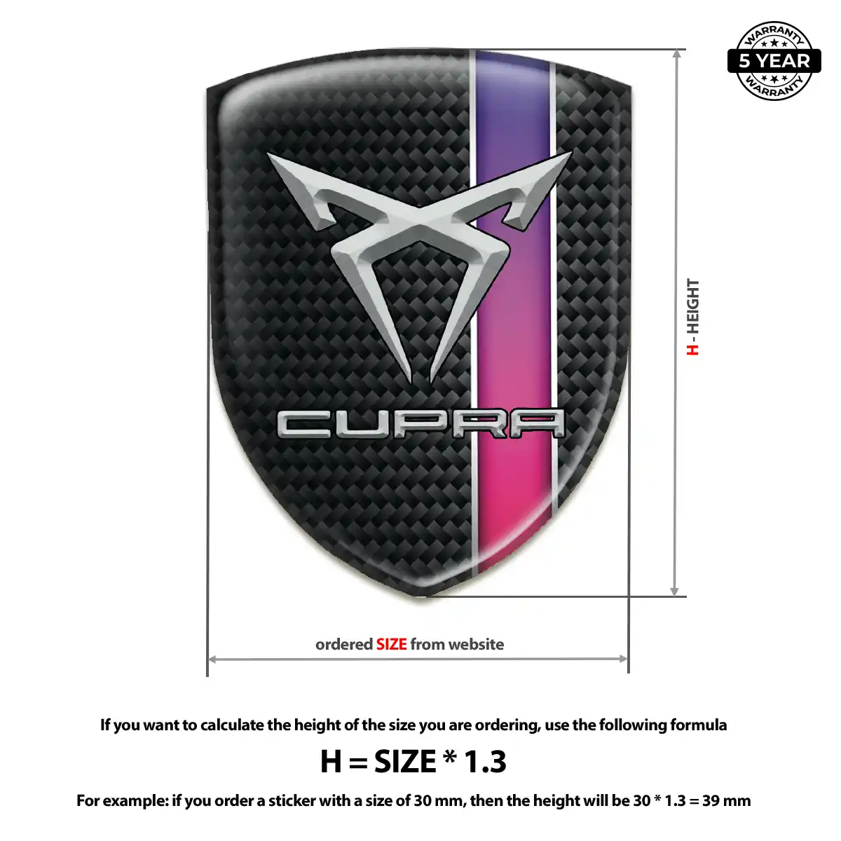 Cupra Emblem Badge Logo Prime Quality
