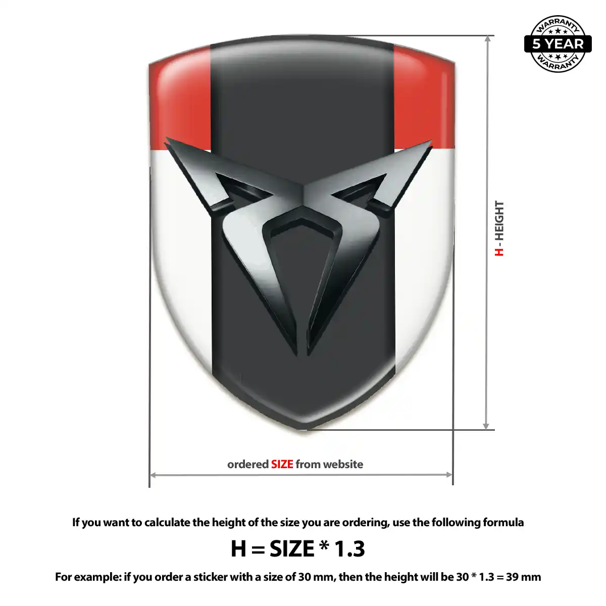 Cupra Emblem Domed Badge Elite Finish