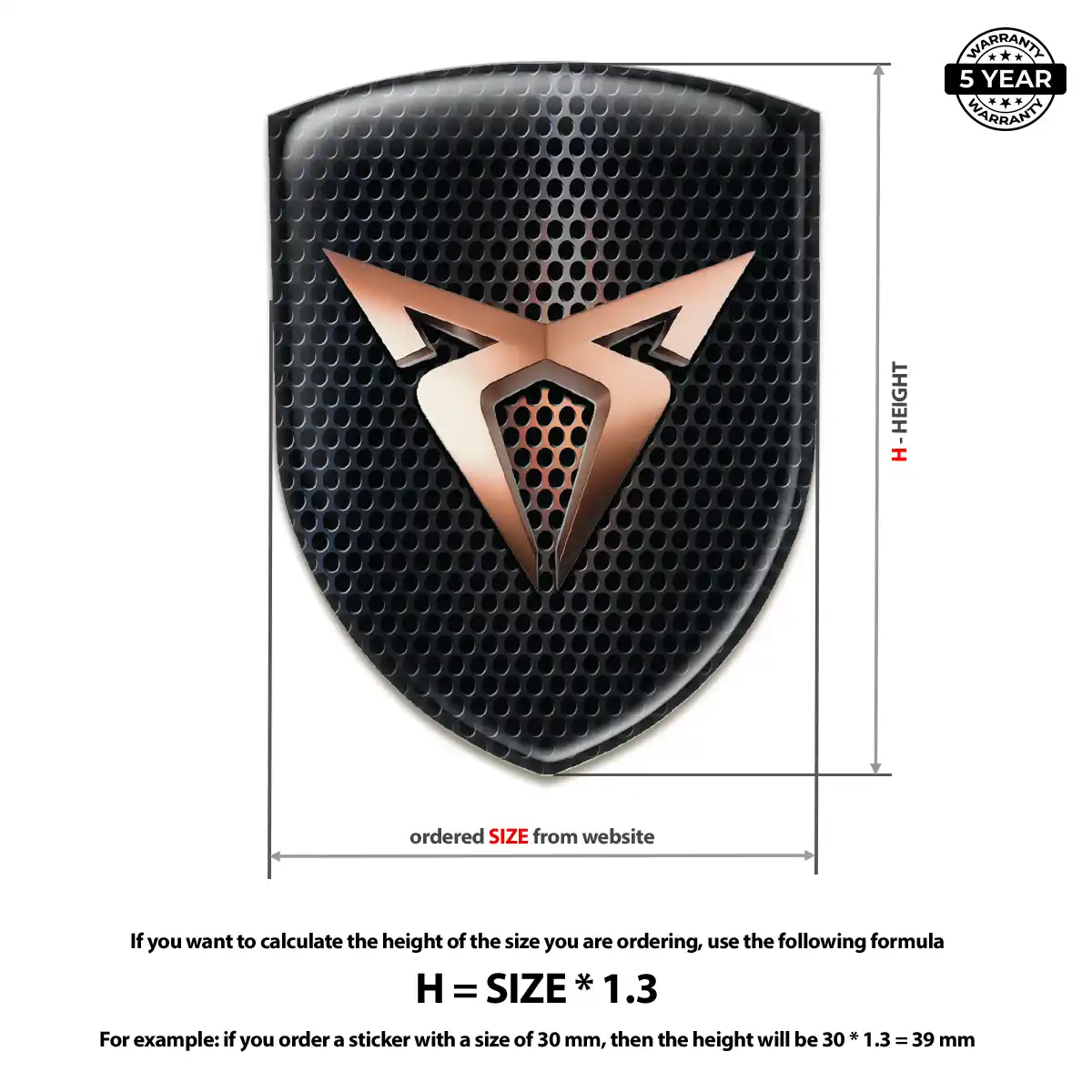 Cupra Emblem Domed Badge Prestige Line