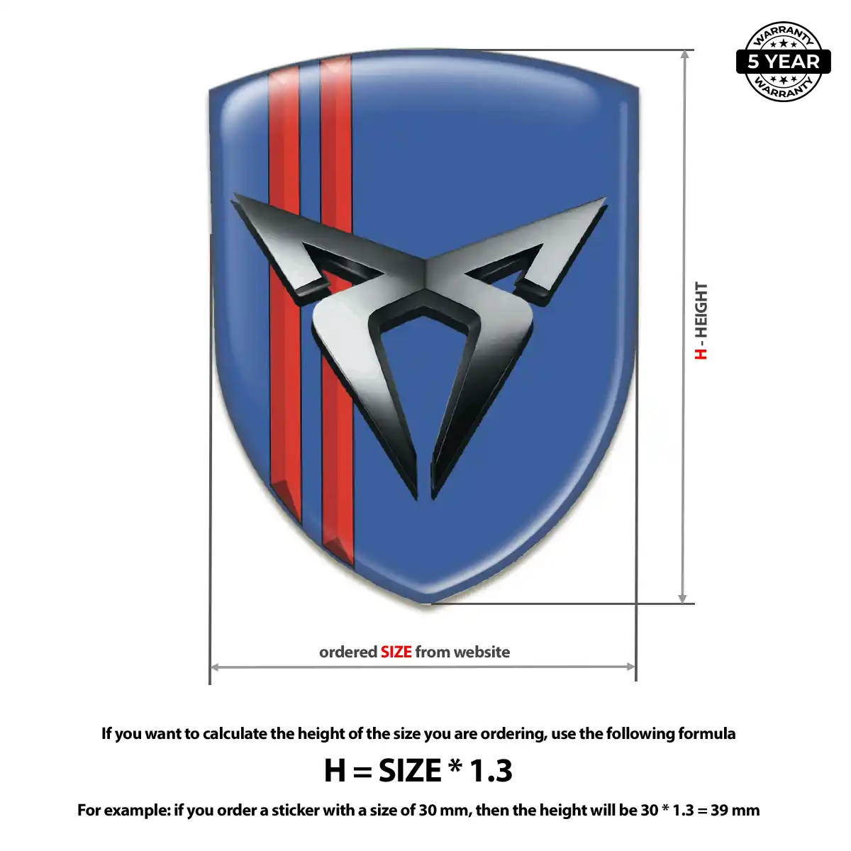 Cupra Epoxy Domed Sticker Elite Finish