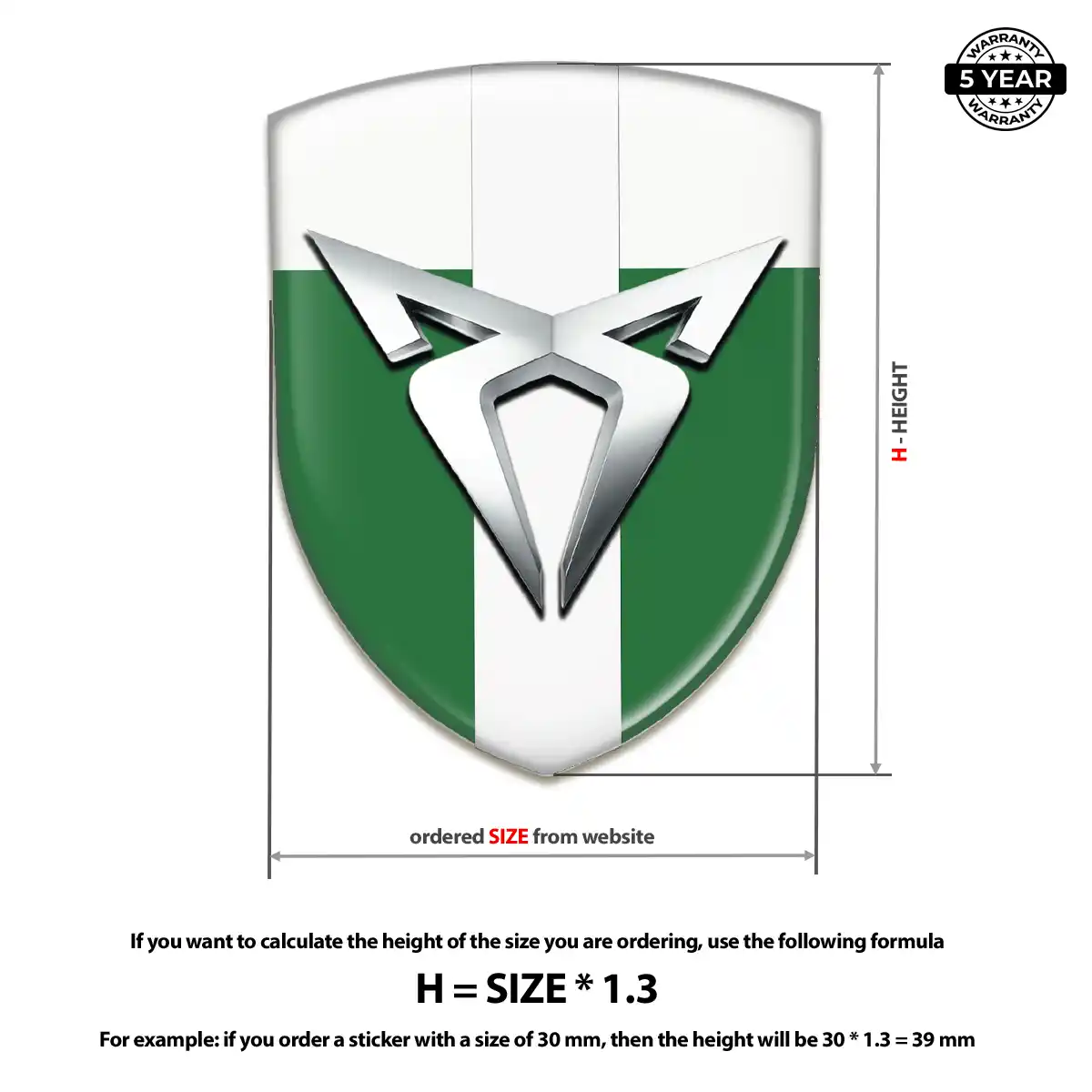 Cupra Epoxy Domed Sticker Prime Quality