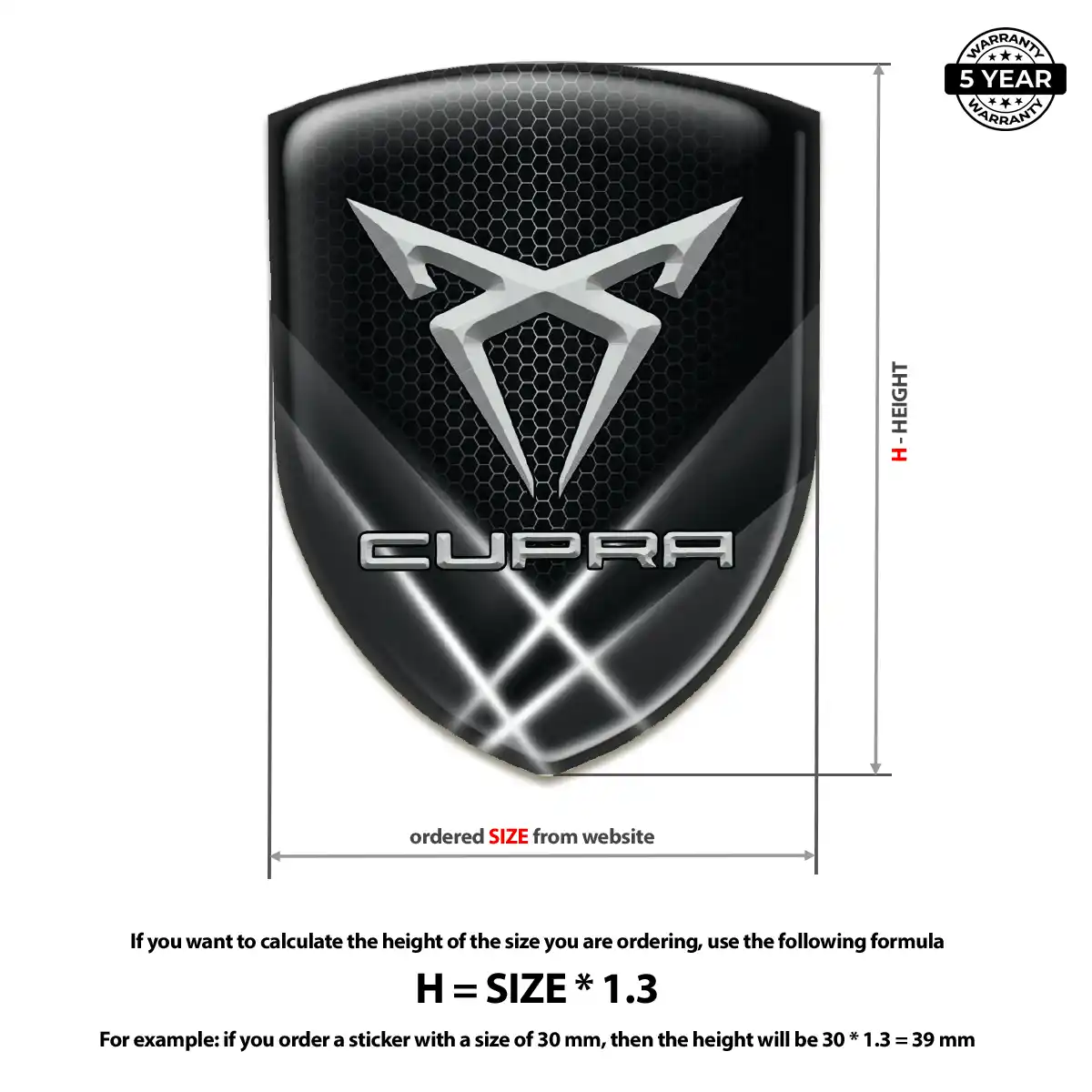 Cupra Epoxy Domed Sticker Signature Grade