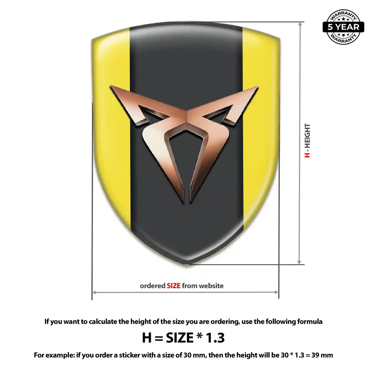 Cupra Epoxy Domed Sticker Sleek Style