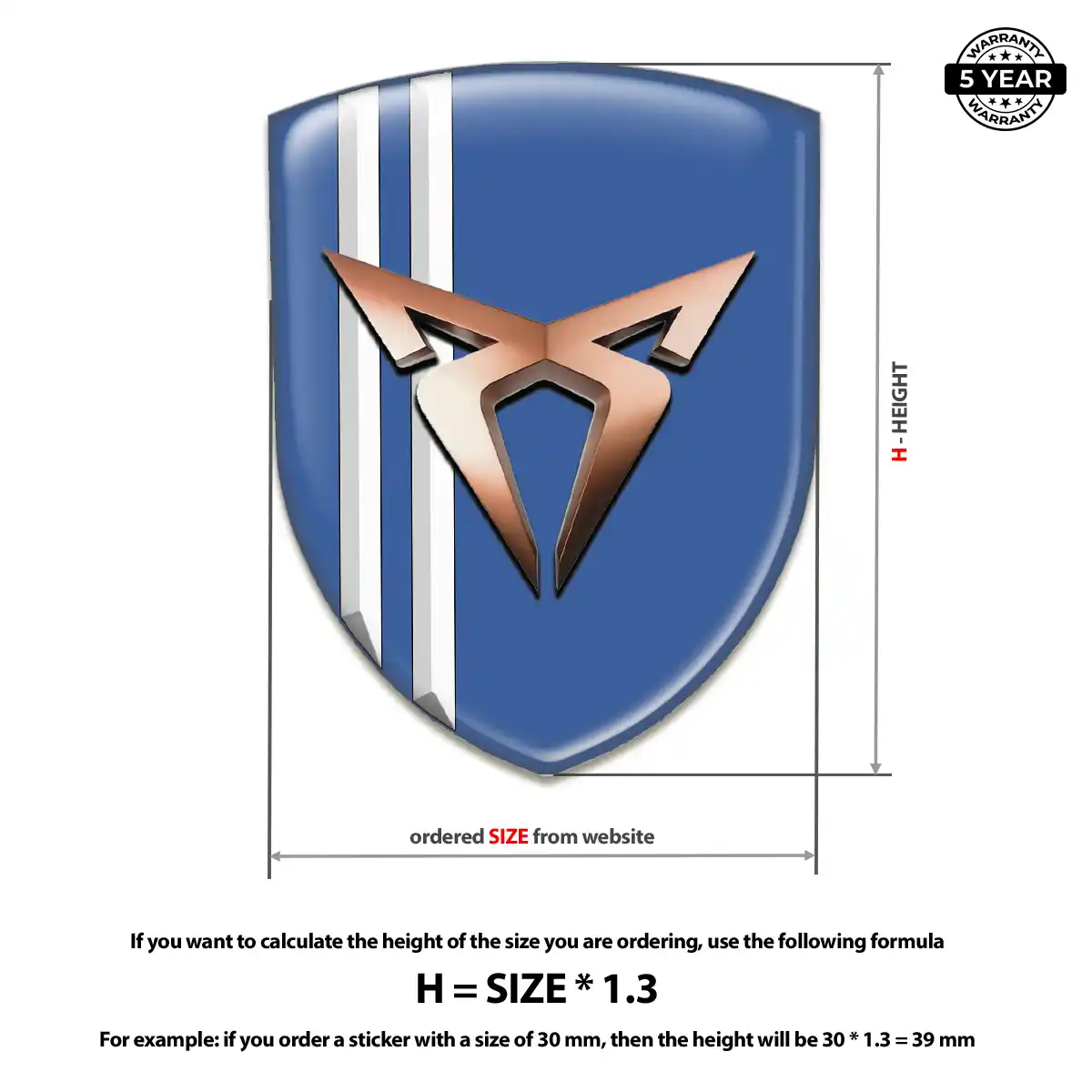Cupra Epoxy Domed Sticker Superior Craft