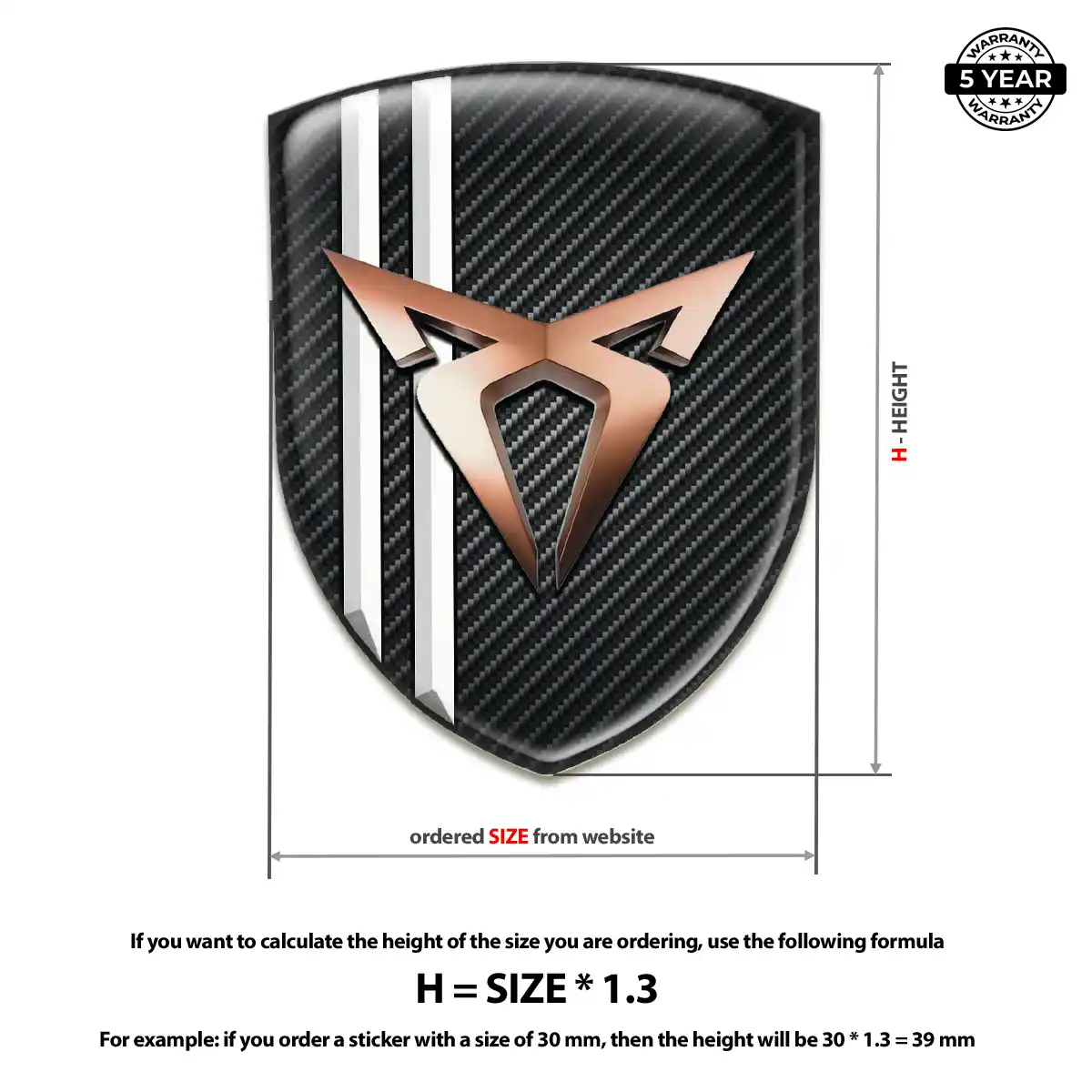 Cupra Gel Badge Sticker Superior Craft