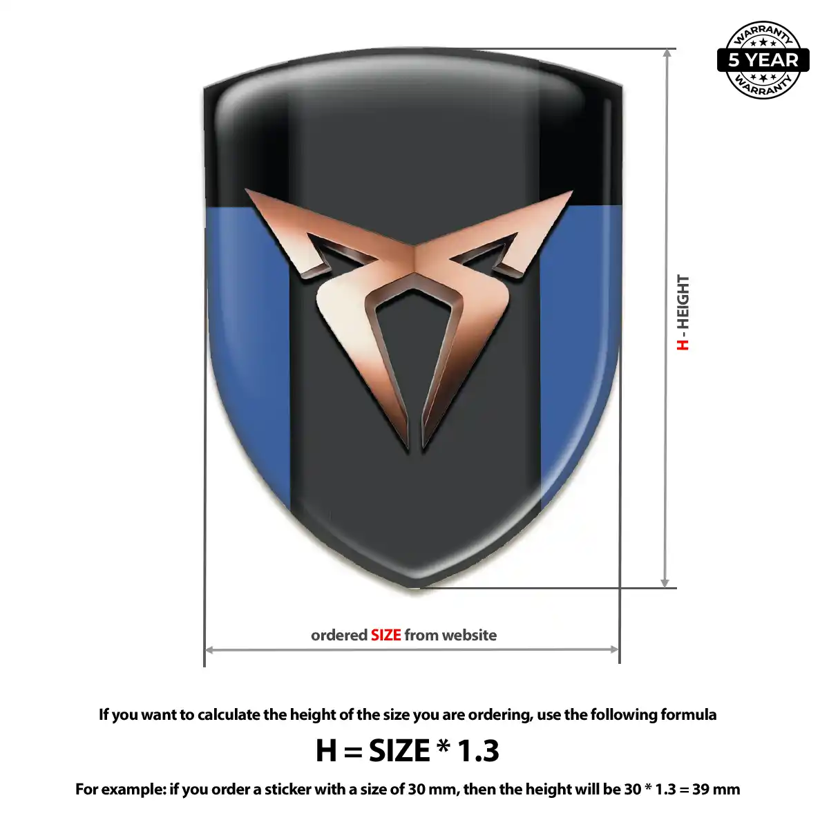 Cupra Gel Emblem Sticker Elite Finish