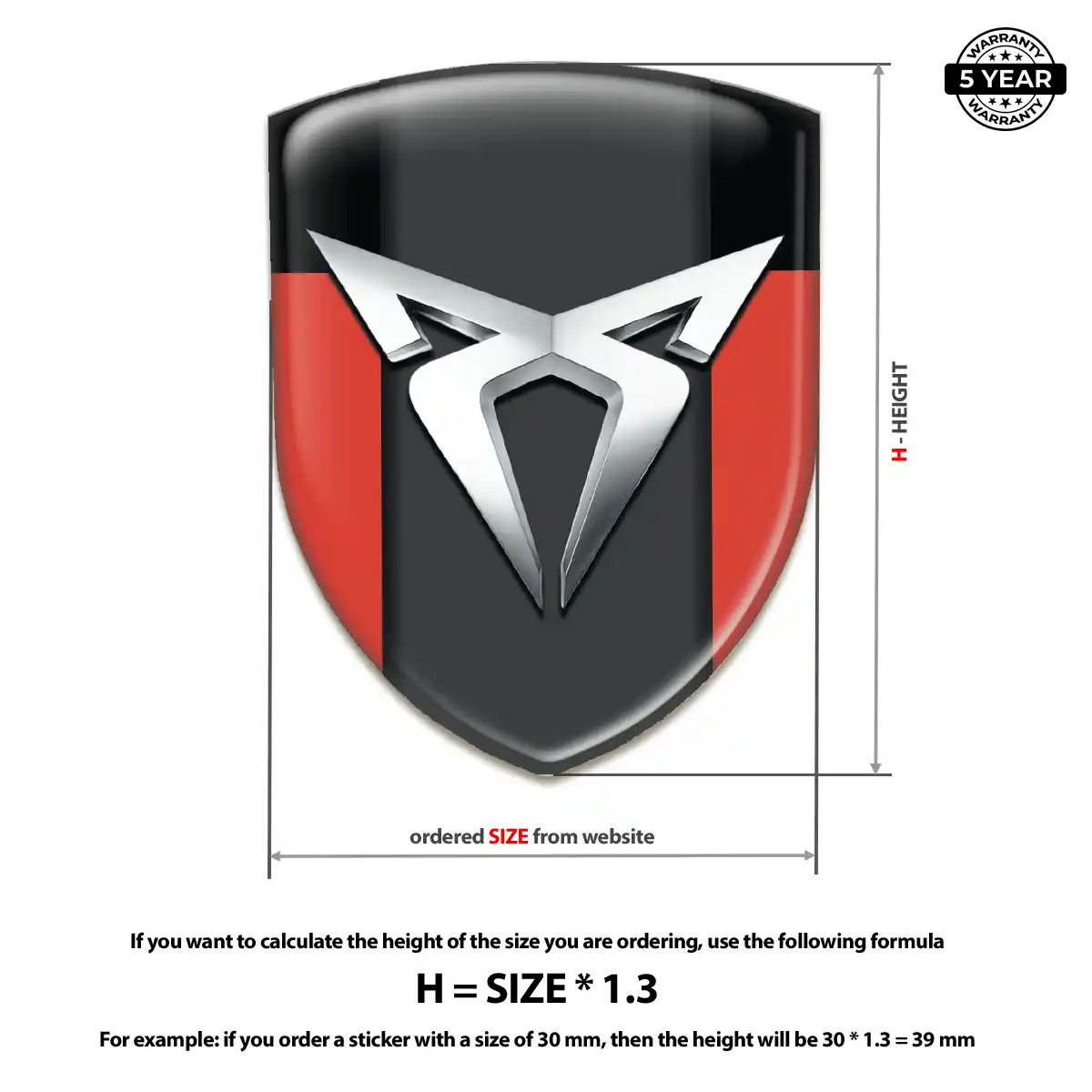 Cupra Gel Emblem Sticker Prime Quality
