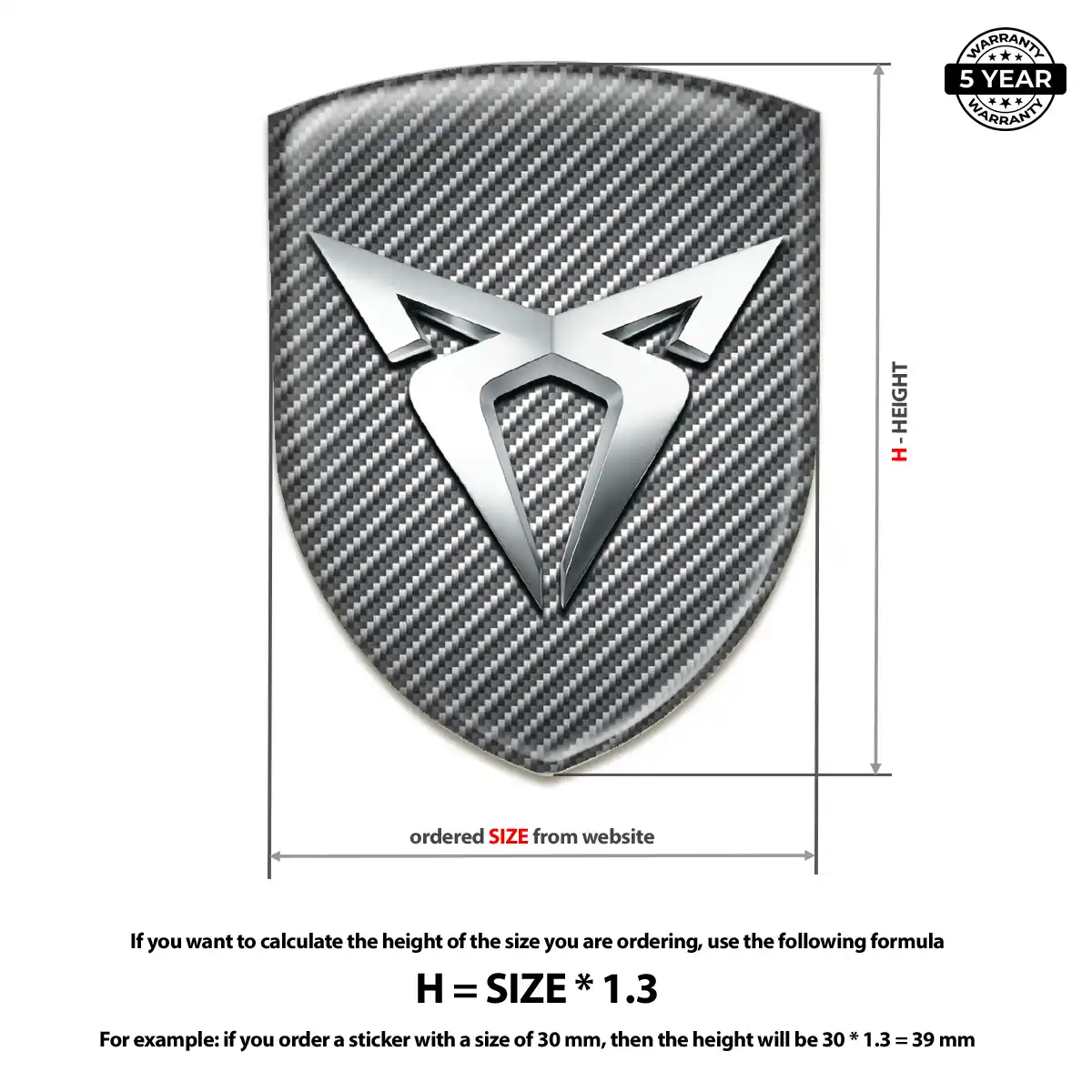 Cupra Polyurethane Domed Sticker Signature Grade