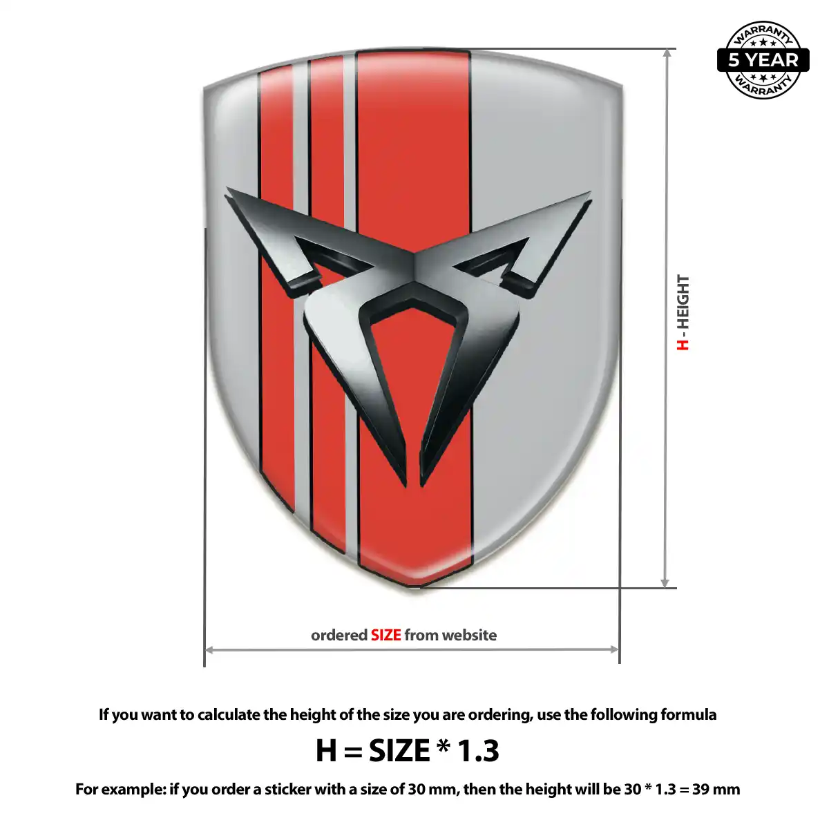 Cupra Polyurethane Domed Sticker Superior Craft