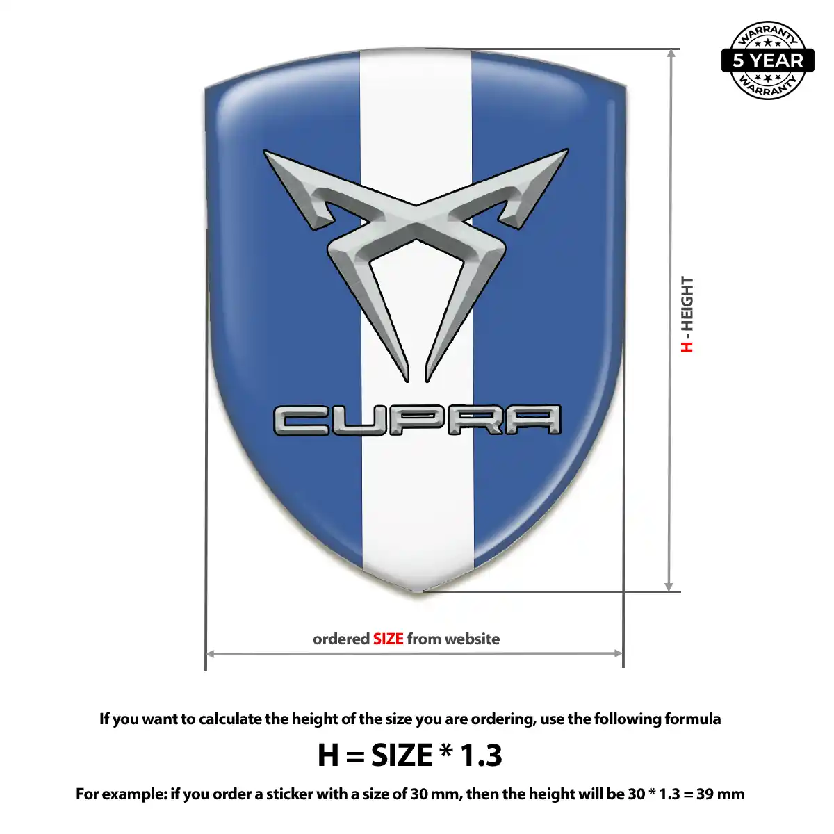 Cupra Resin Badge Sticker Elite Finish