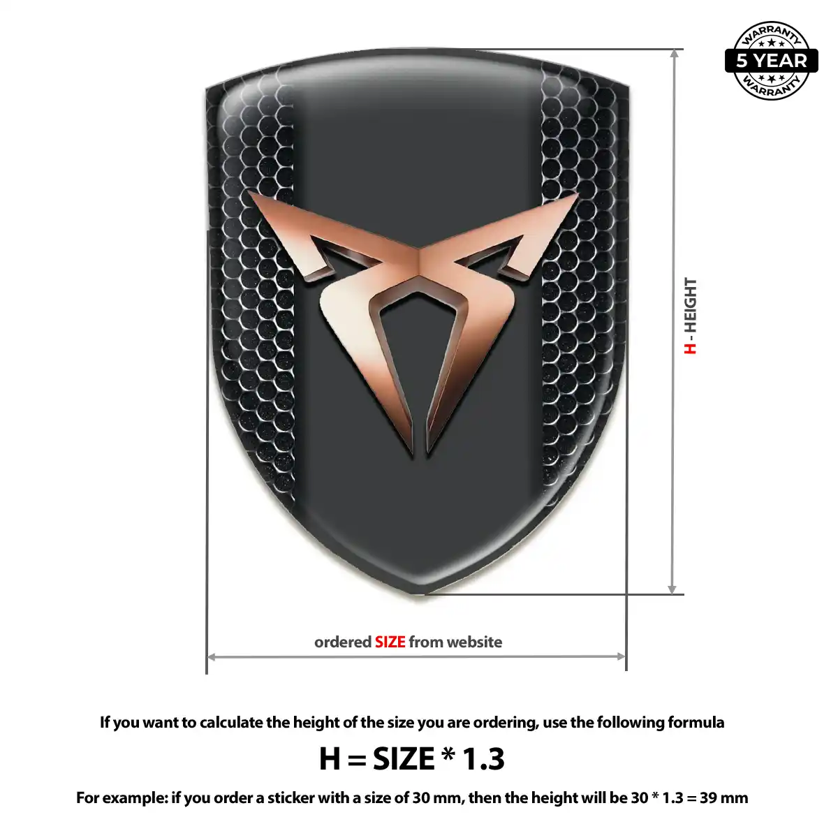 Cupra Resin Badge Sticker Prime Quality