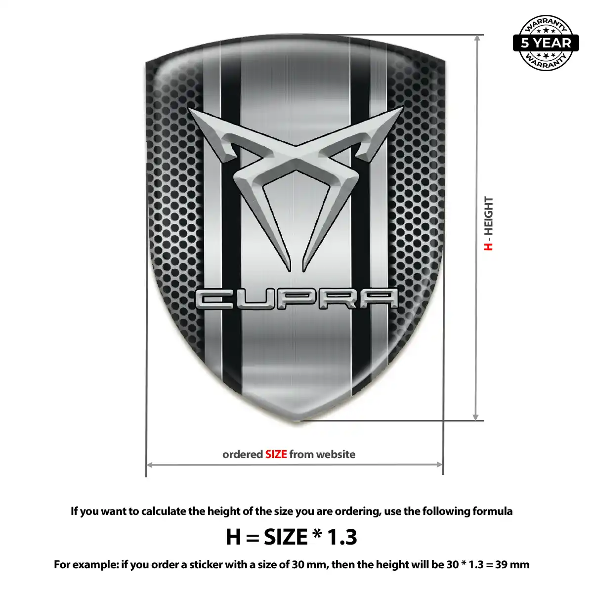 Cupra Resin Badge Sticker Signature Grade