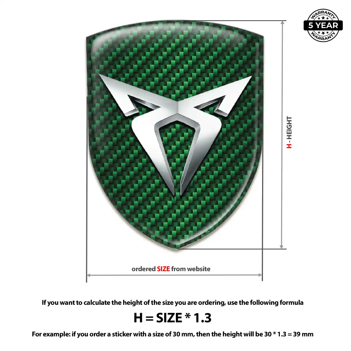 Cupra Resin Domed Sticker Prime Quality