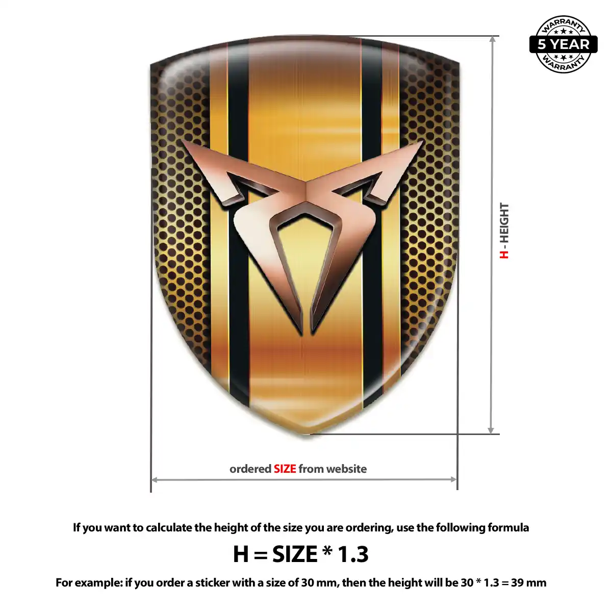 Cupra Resin Domed Sticker Refined Design