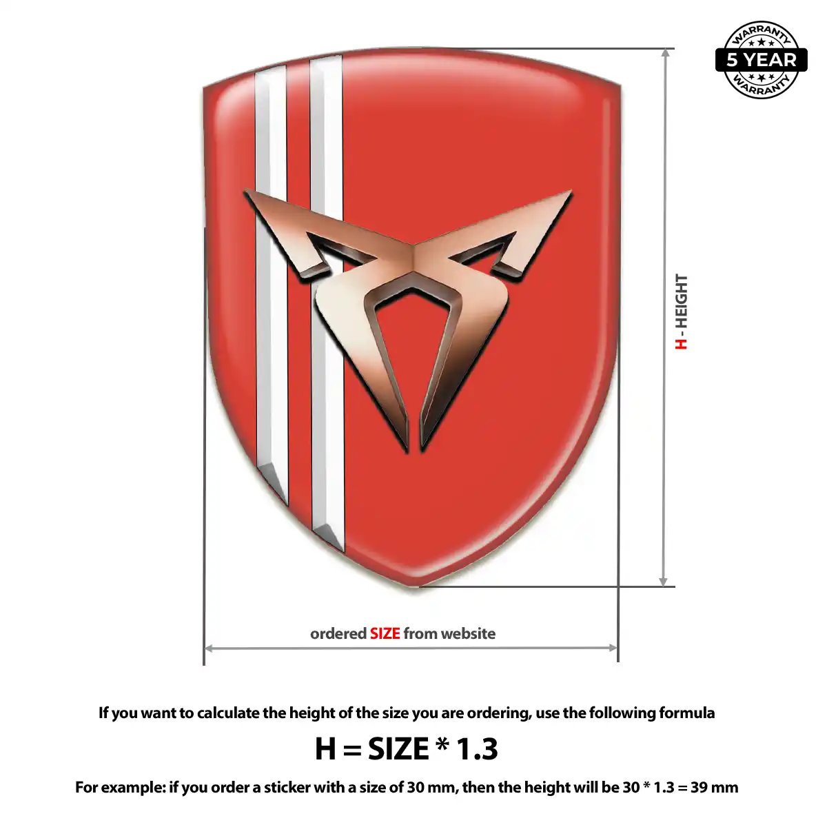 Cupra Resin Domed Sticker Signature Grade
