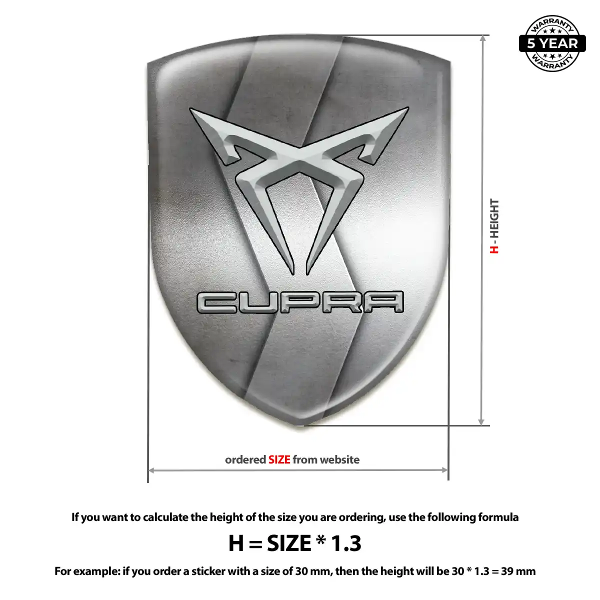 Cupra Resin Emblem Sticker Prime Quality