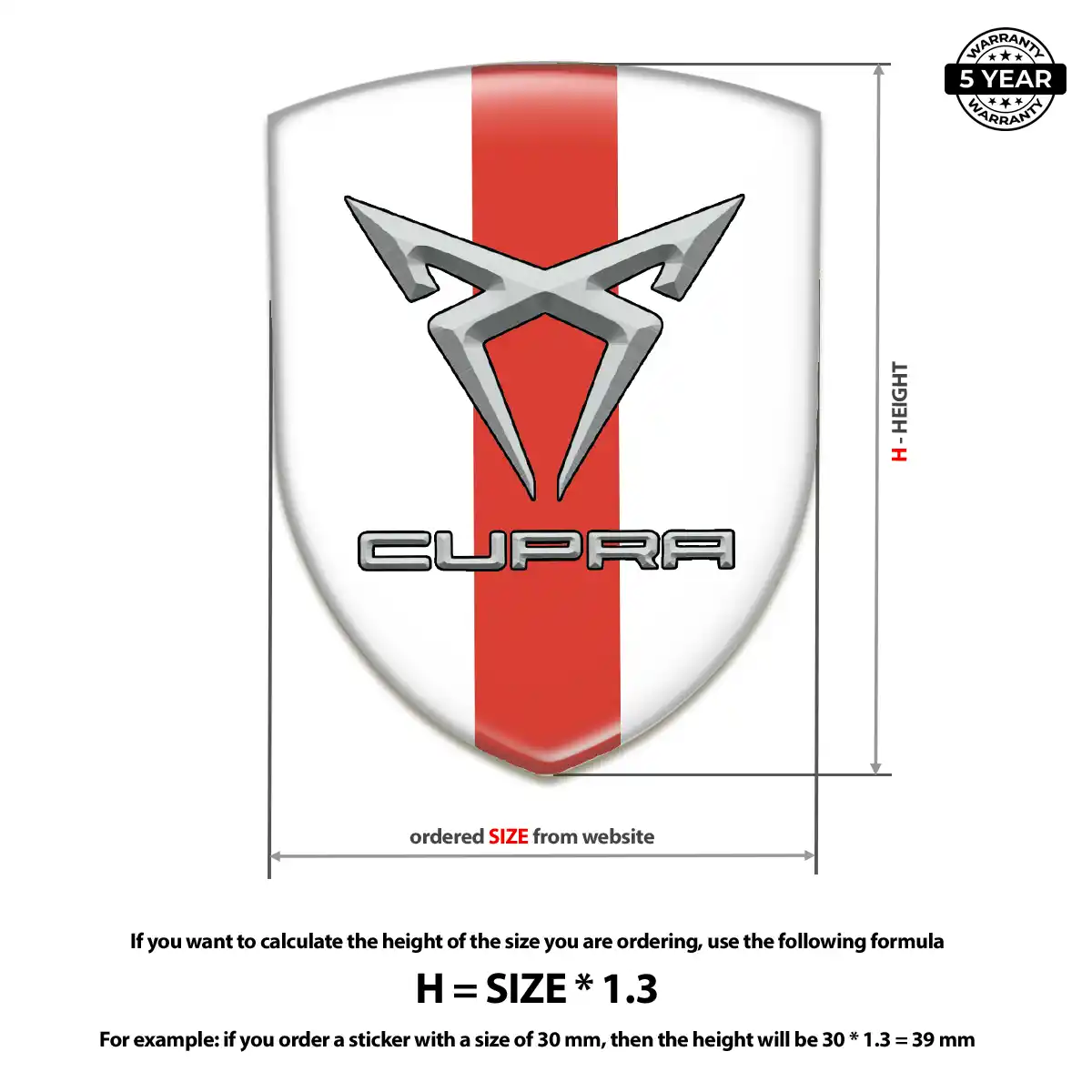 Cupra Resin Emblem Sticker Sleek Style