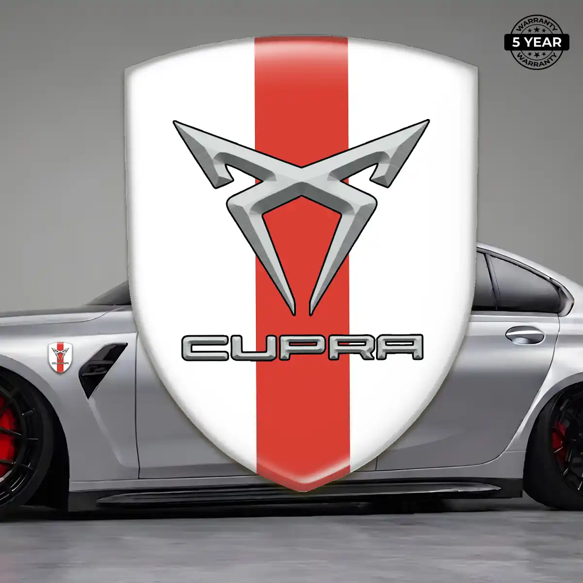 Cupra Resin Emblem Sticker Sleek Style