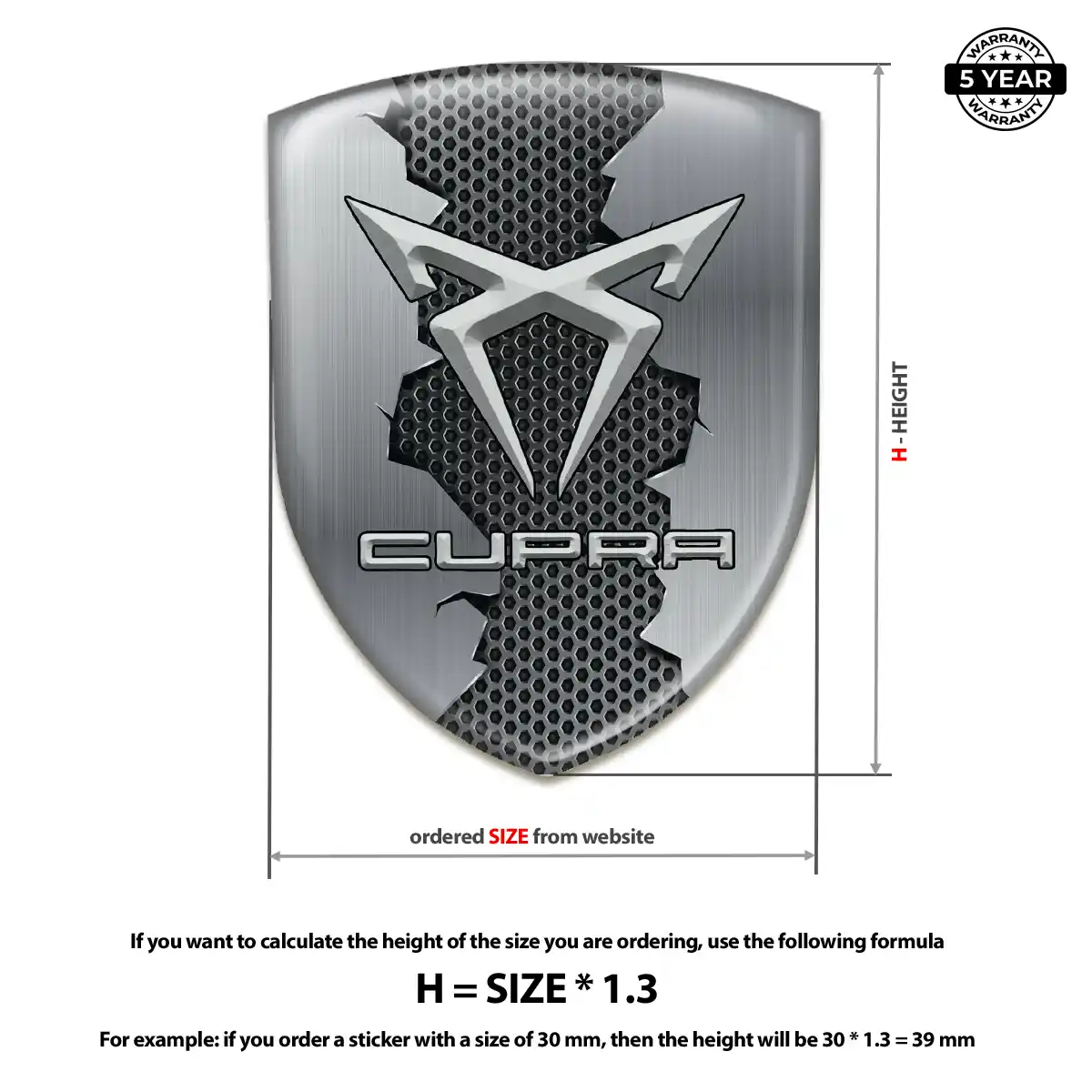 Cupra Resin Emblem Sticker Superior Craft