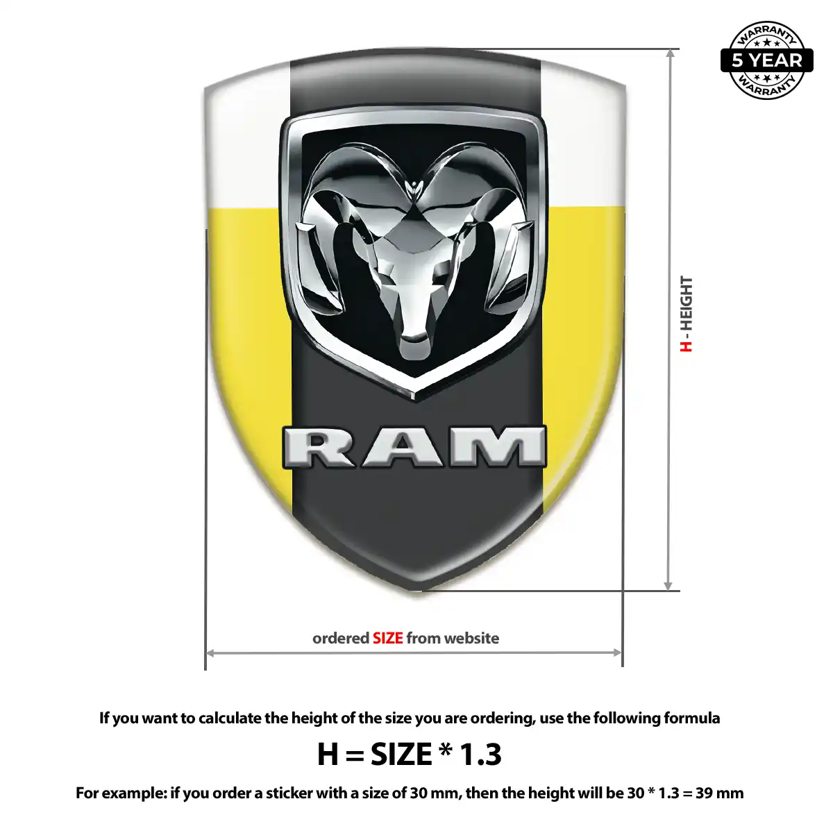 Dodge 3D Badge Sticker Refined Design