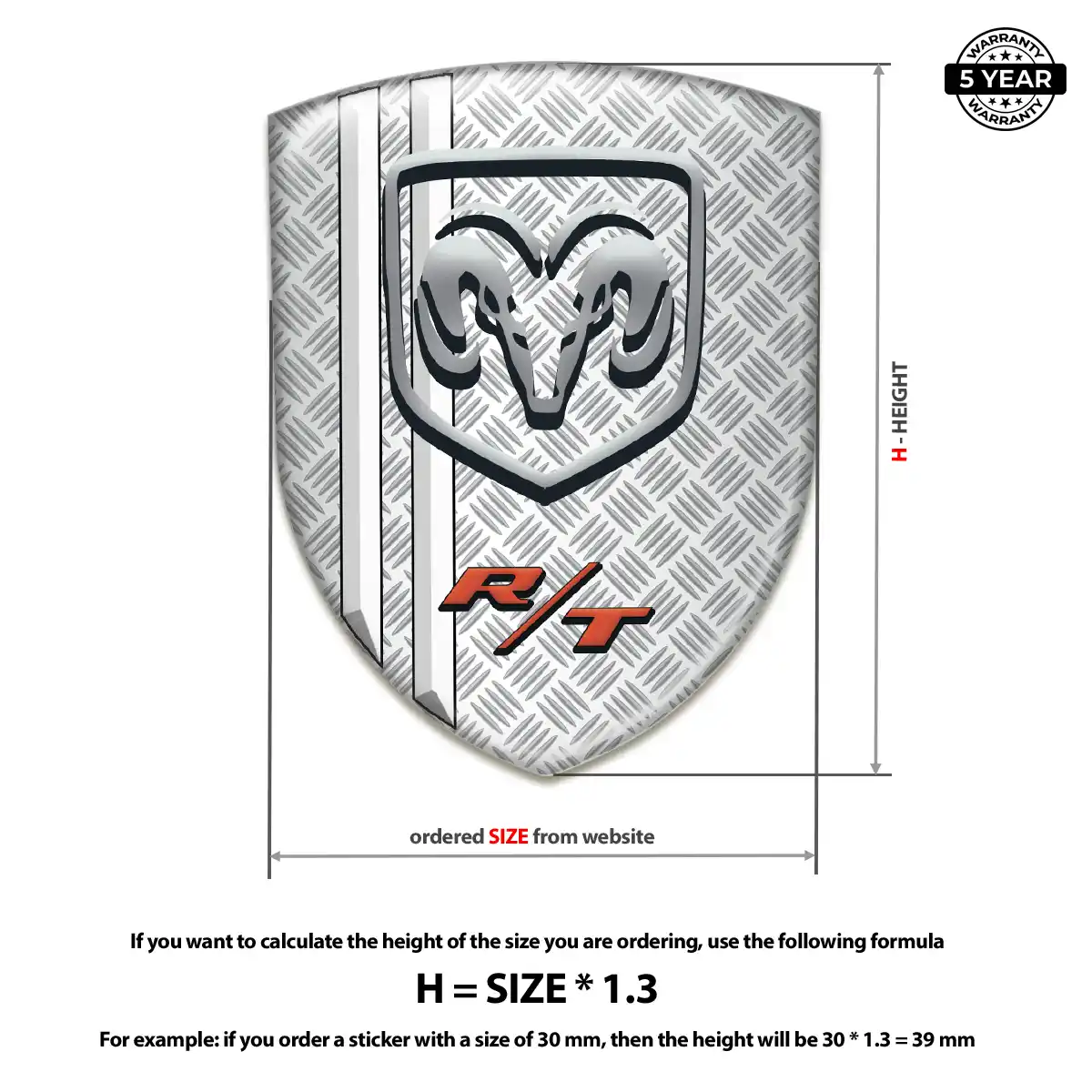 Dodge 3D Badge Sticker Sleek Style