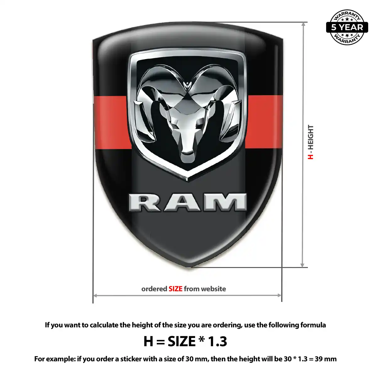 Dodge 3D Emblem Sticker Refined Design