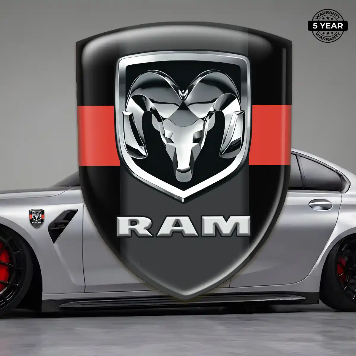 Dodge 3D Emblem Sticker Refined Design