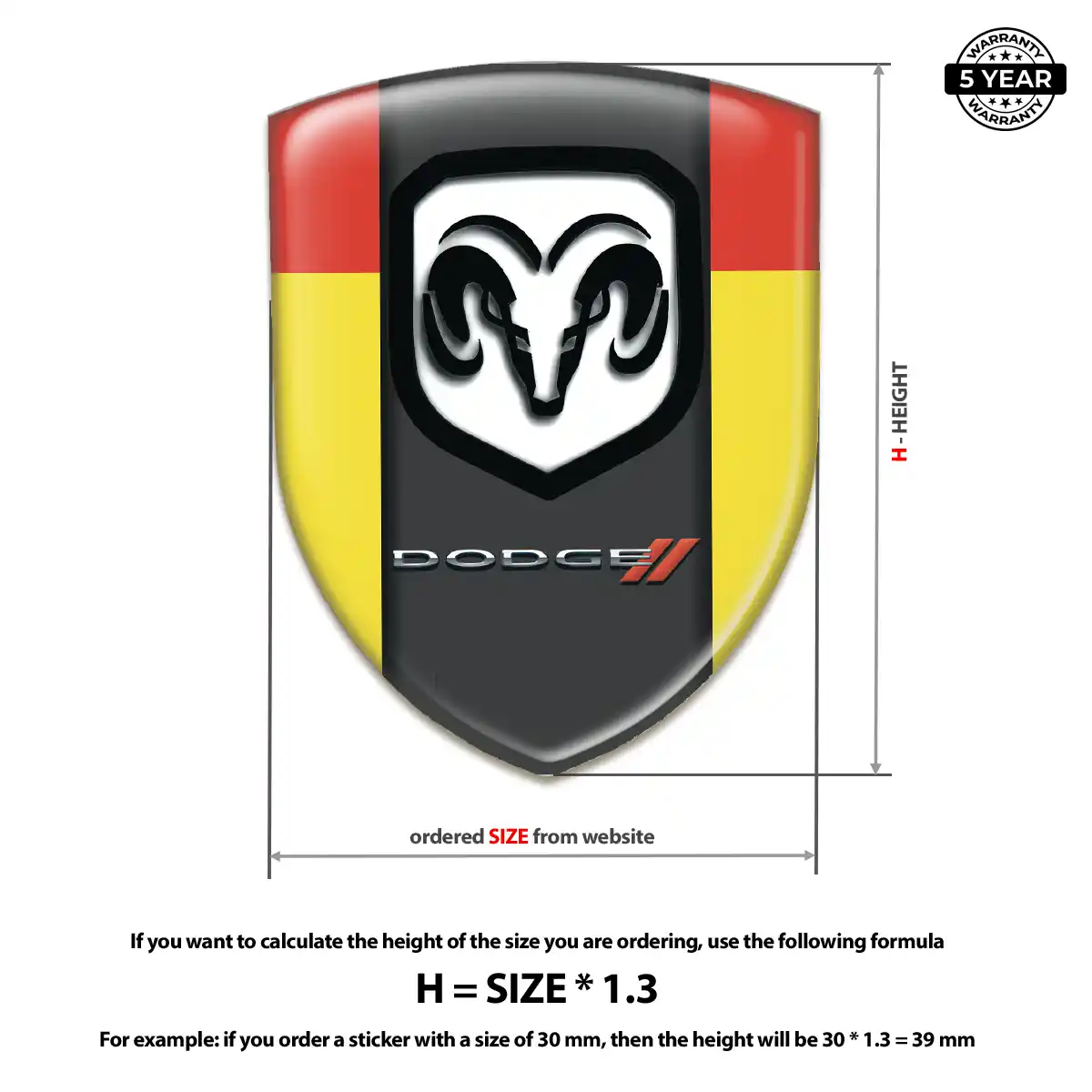 Dodge 3D Emblem Sticker Sleek Style