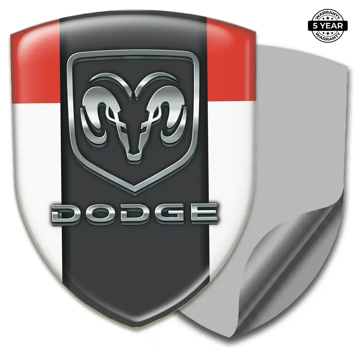 Dodge 3D Gel Sticker Sleek Style