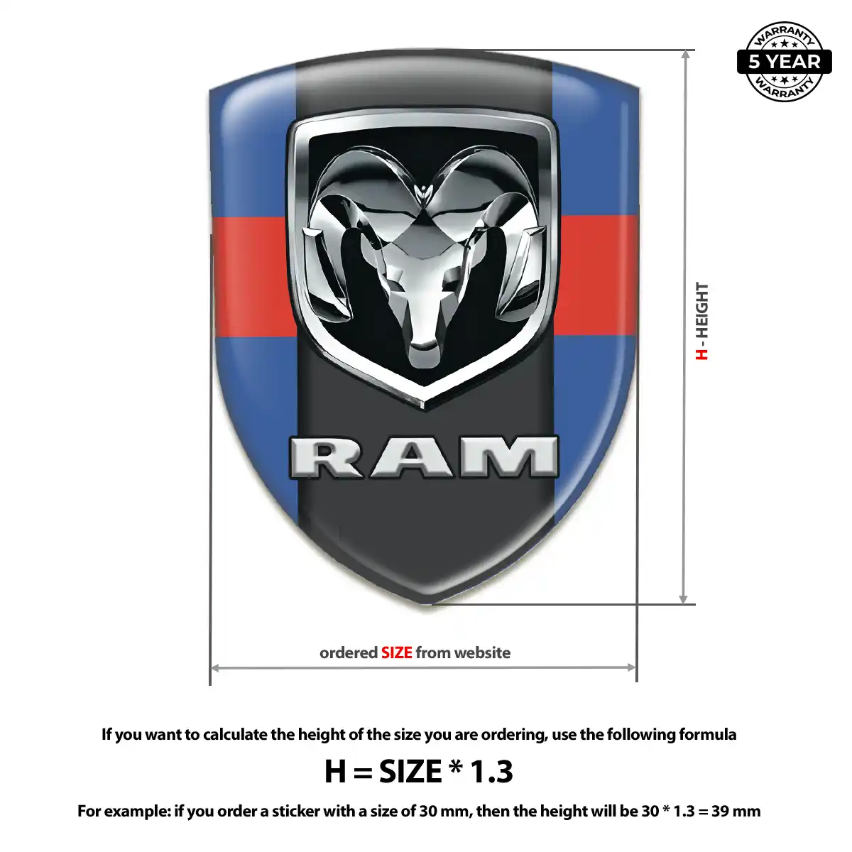 Dodge 3D Logo Sticker Refined Design