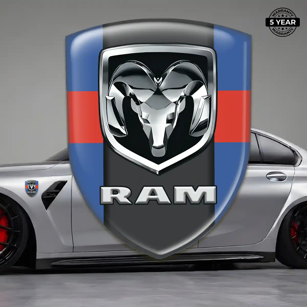 Dodge 3D Logo Sticker Refined Design