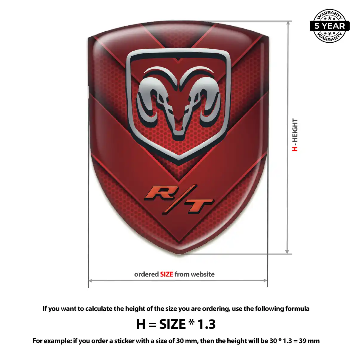 Dodge Automotive Logo Sticker Refined Design