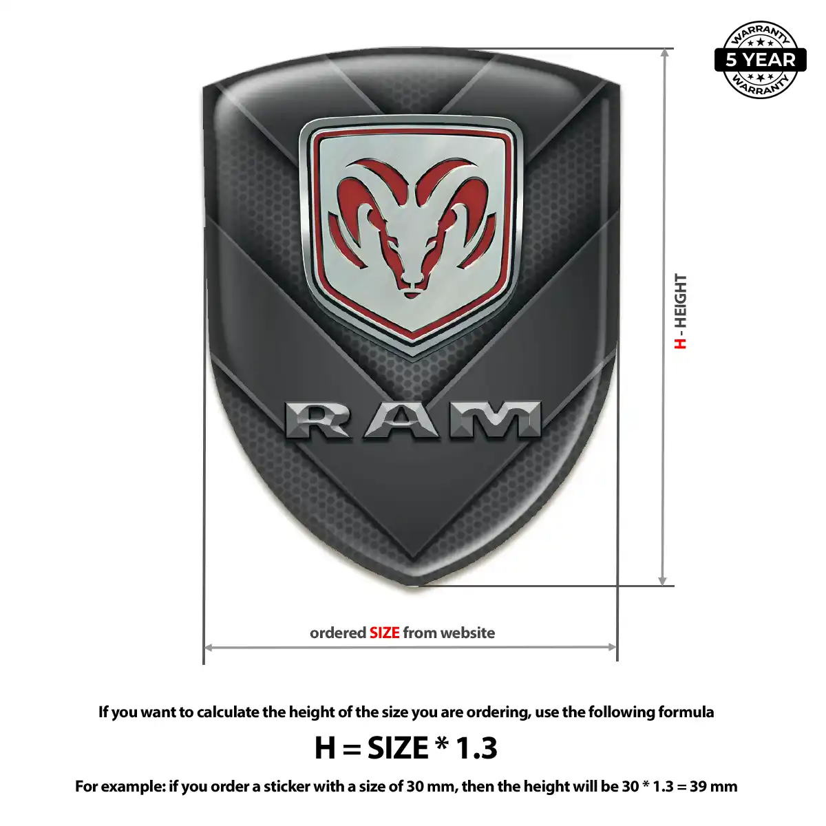 Dodge Automotive Resin Decal Sleek Style