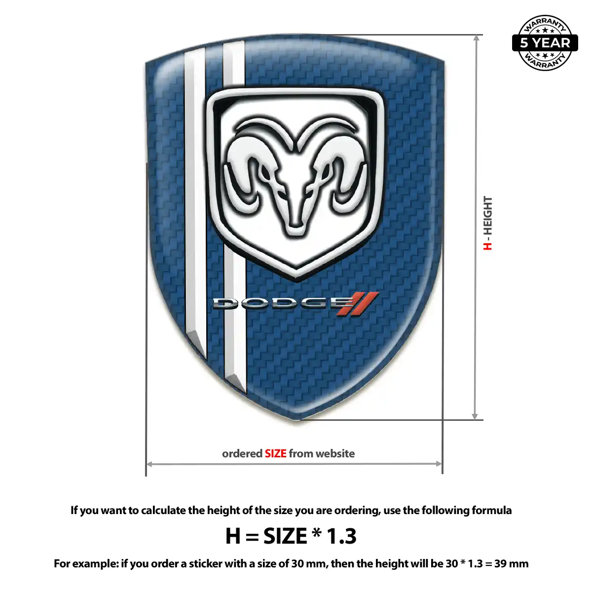 Dodge Car Badge Sticker Sleek Style