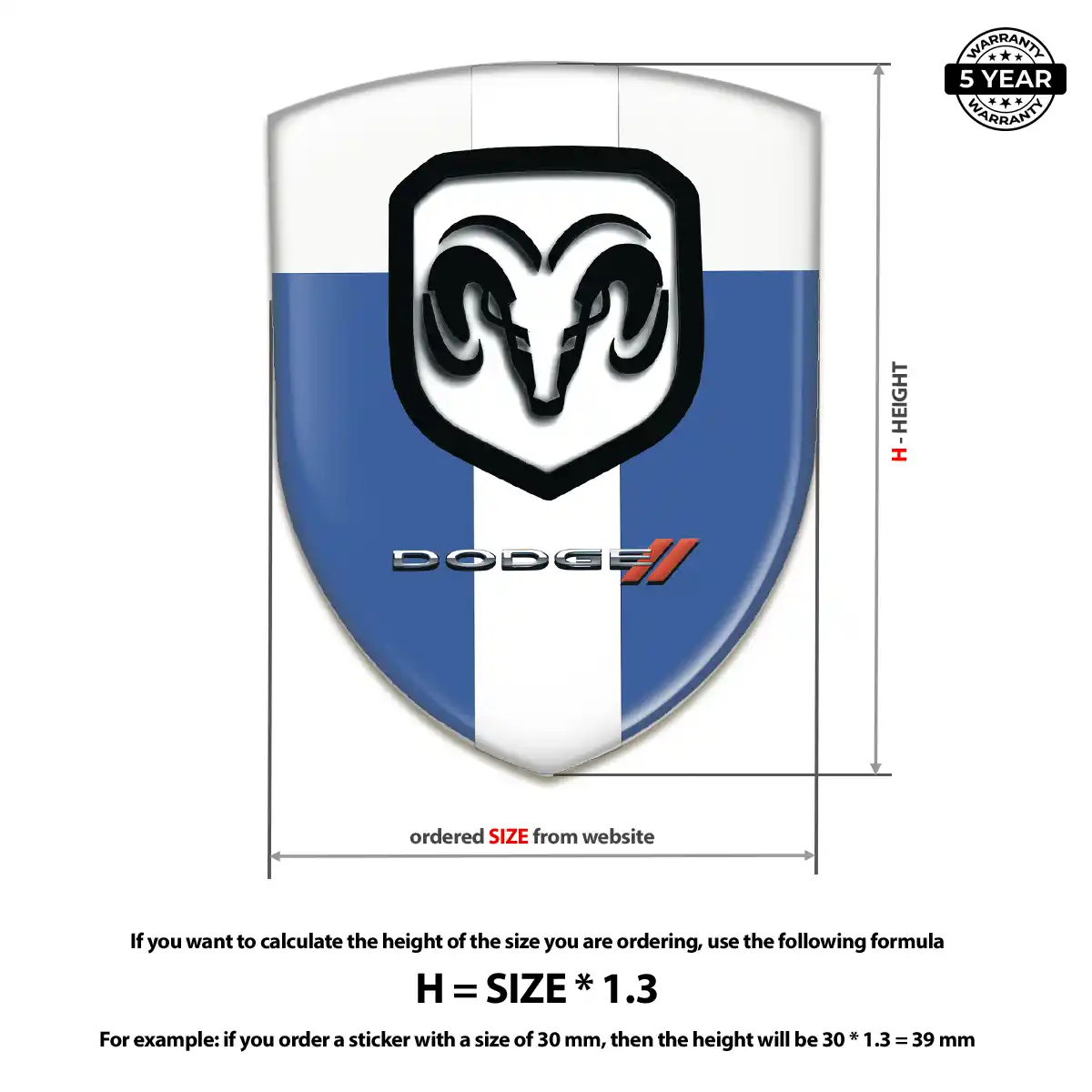 Dodge Car Emblem Decal Refined Design