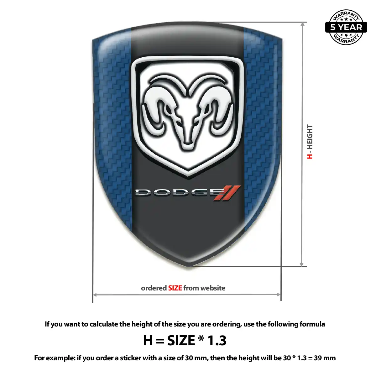 Dodge Car Emblem Sticker Refined Design