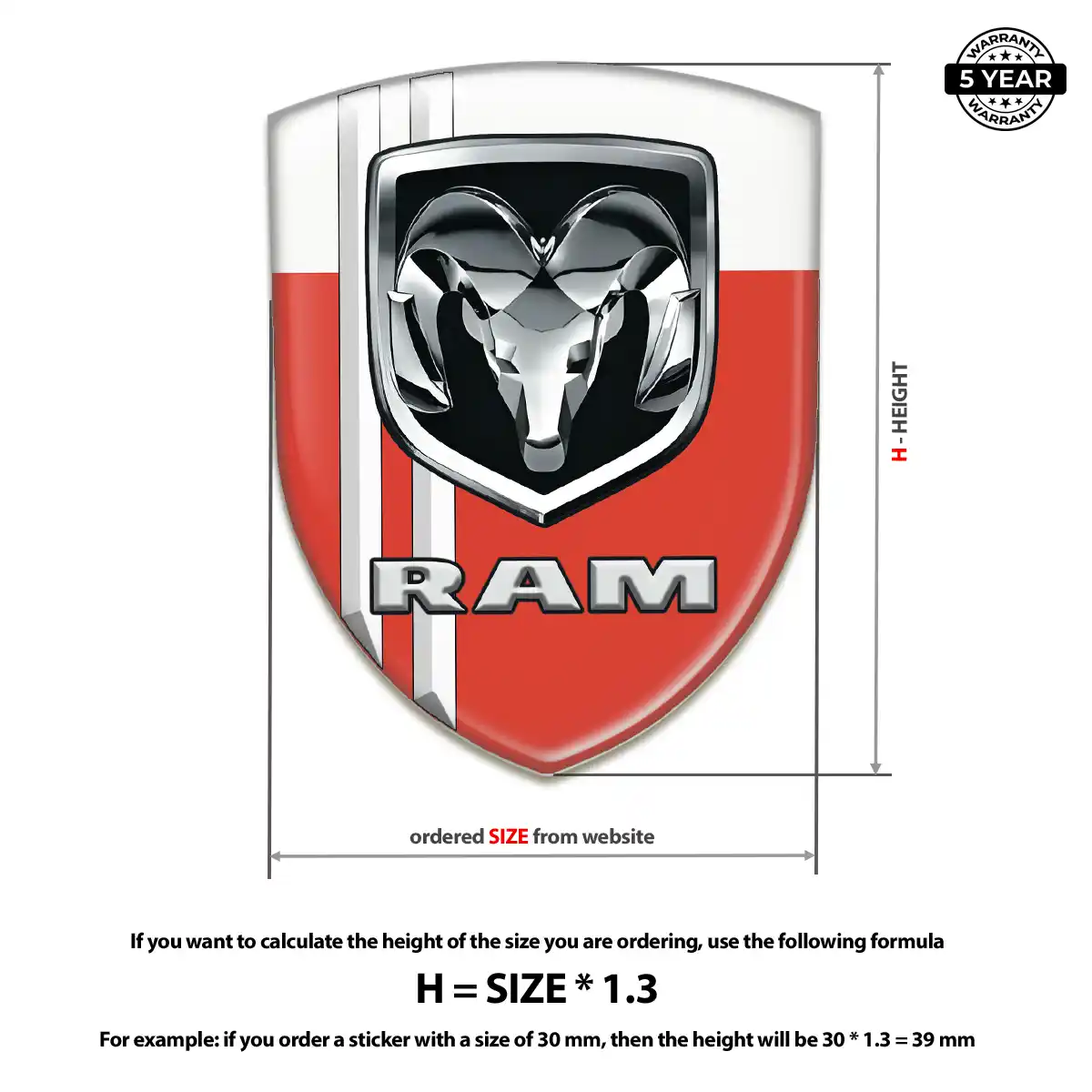 Dodge Car Logo Decal Refined Design