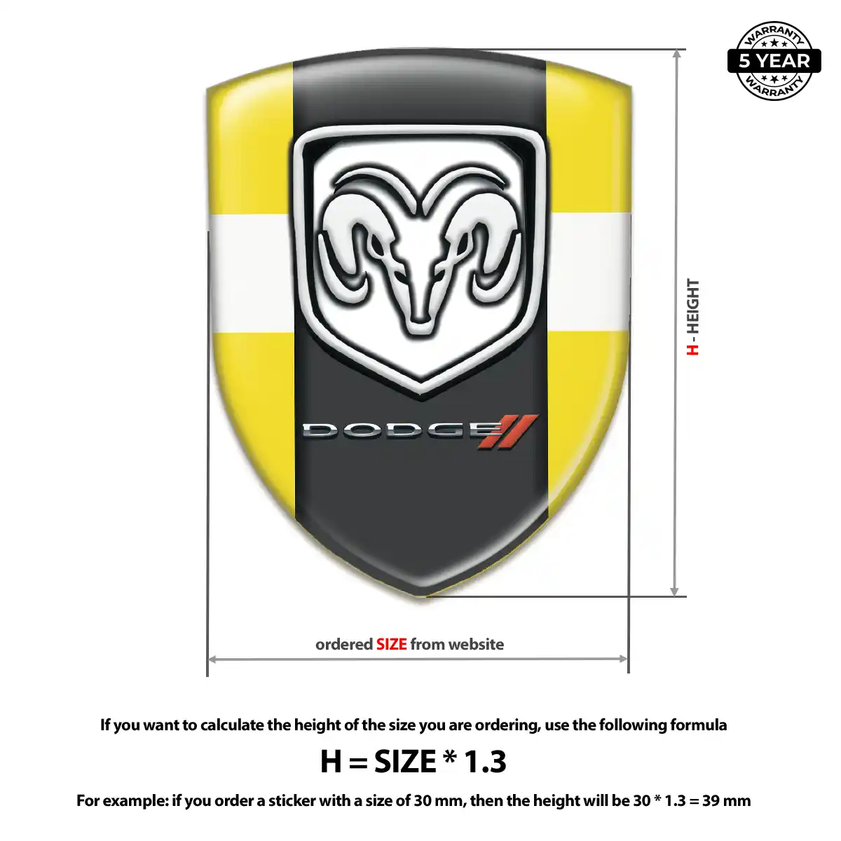 Dodge Crest Emblem Elite Finish