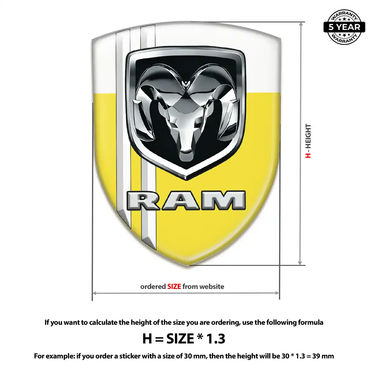 Dodge Domed Car Sticker Refined Design