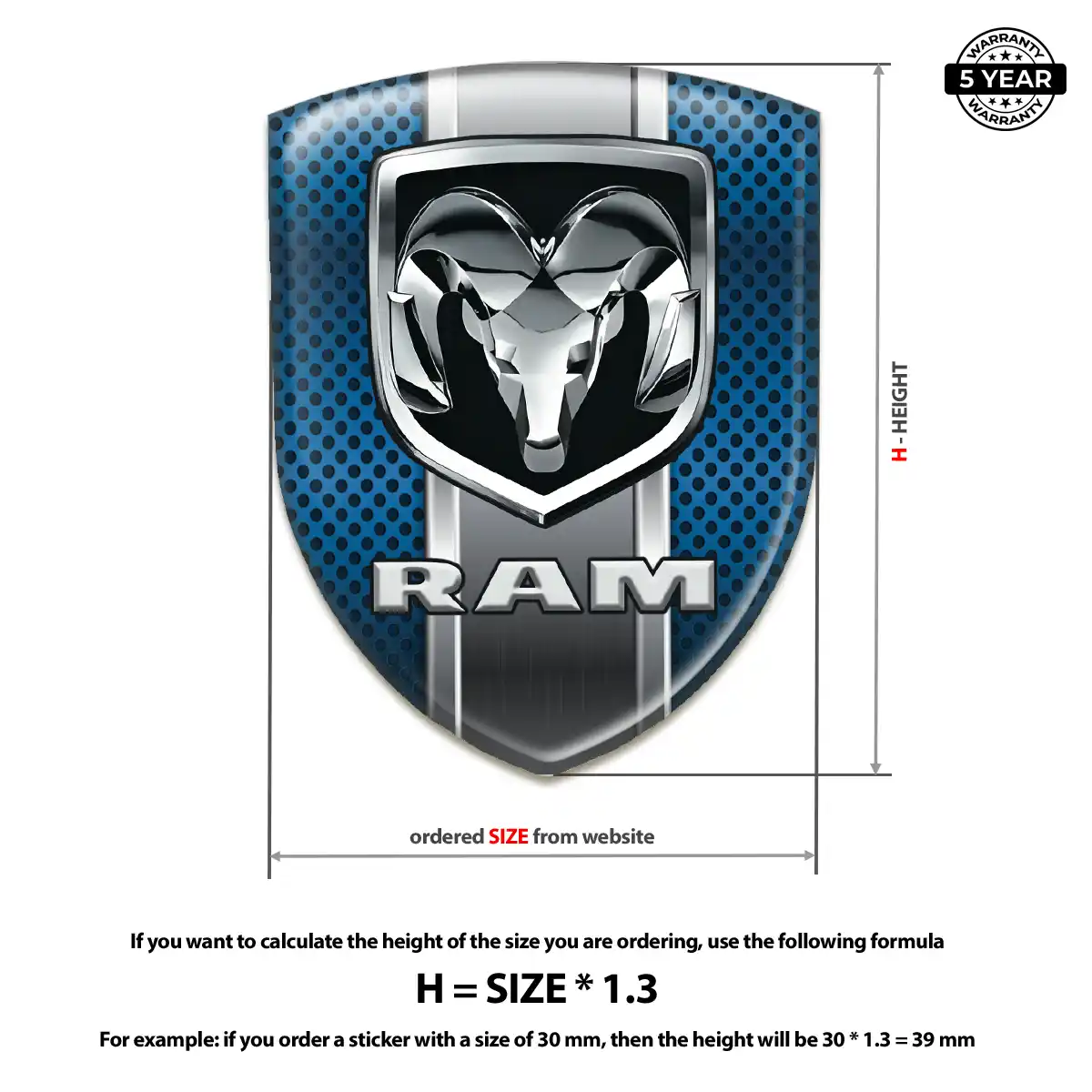 Dodge Domed Decal Refined Design