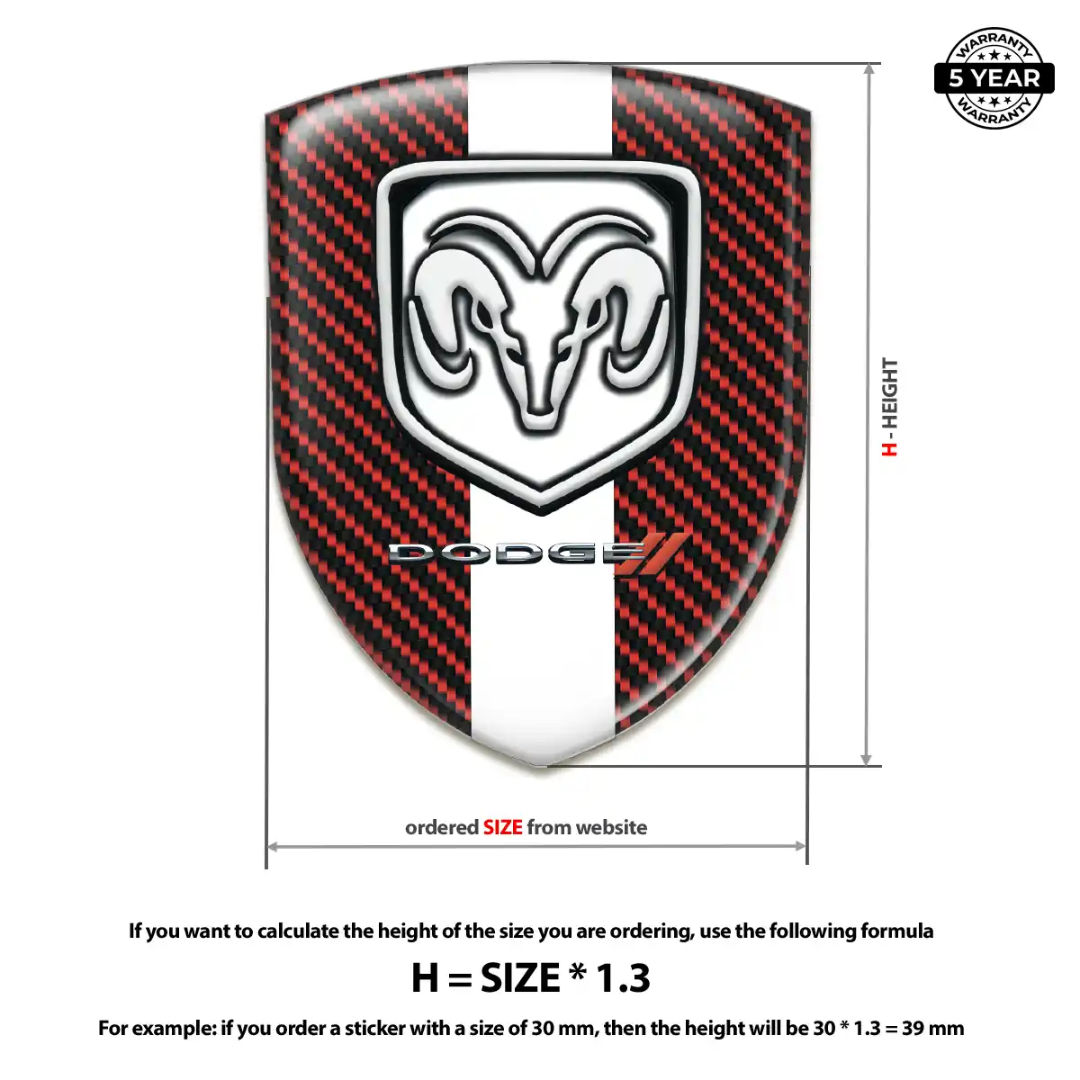 Dodge Domed Decal Sleek Style