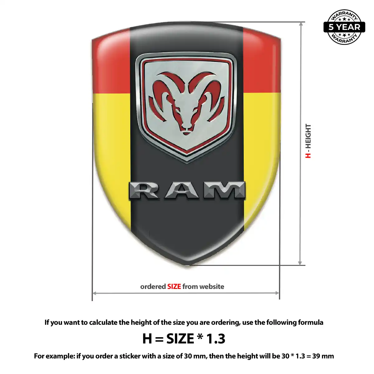 Dodge Domed Logo Decal Refined Design