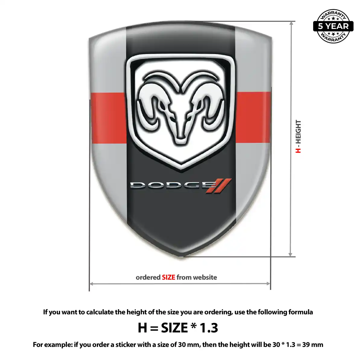 Dodge Domed Logo Sticker Refined Design