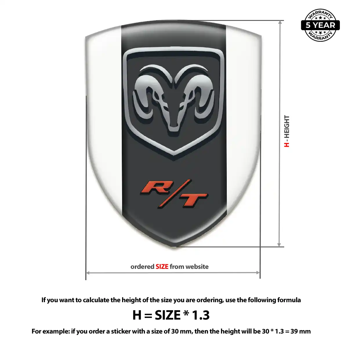 Dodge Emblem Domed Badge Refined Design