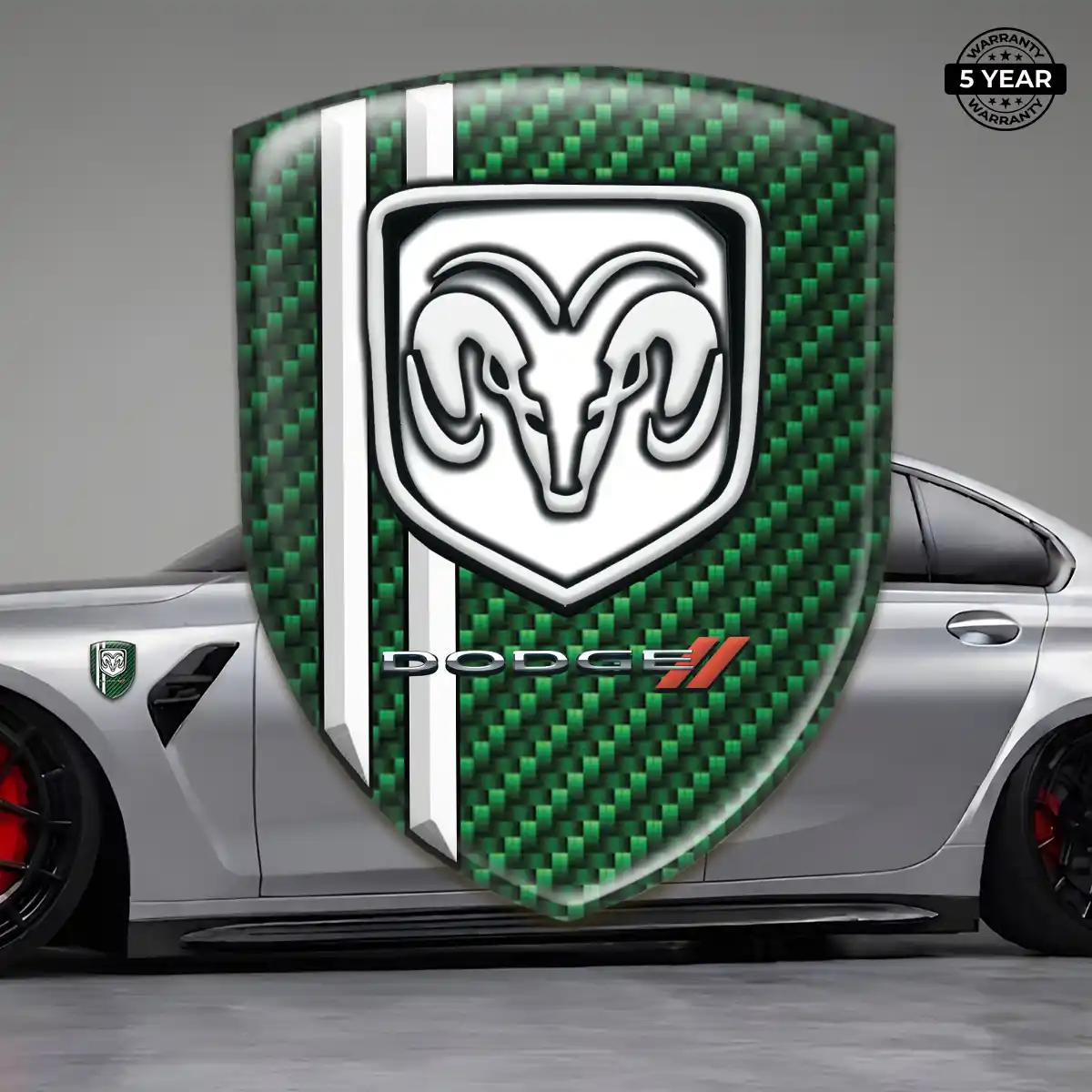 Dodge Emblem Domed Badge Sleek Style