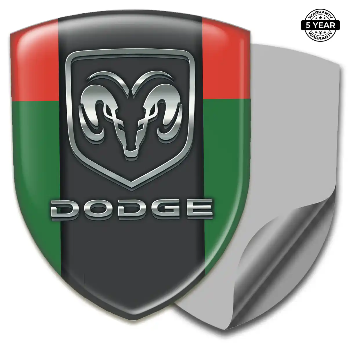 Dodge Epoxy Domed Sticker Sleek Style